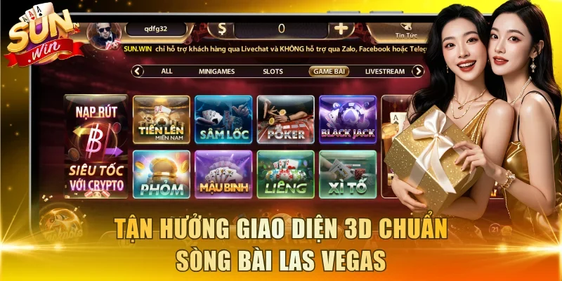 Tận hưởng giao diện 3D chuẩn sòng bài Las Vegas